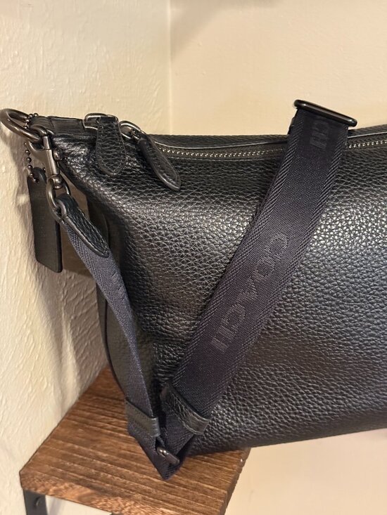 Coach Other - Coach Top Zip Messenger Bag - CBF03 in Black Pebbled Leather w/ Adjustable Strap